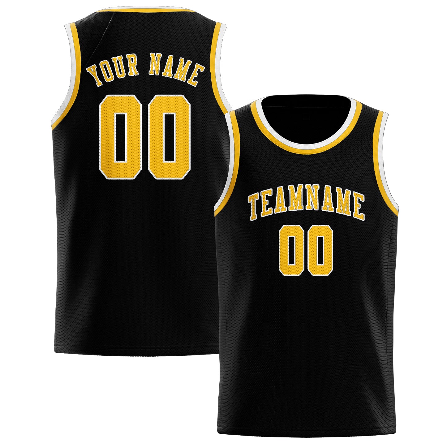 Benutzerdefiniertes Professionelles Schwarz Gold Basketballtrikot
