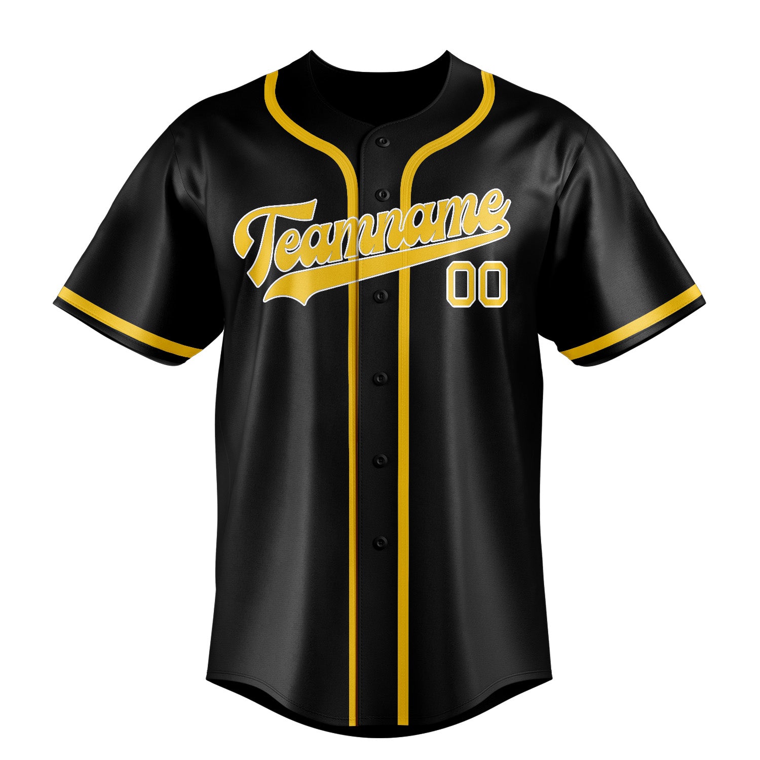 Benutzerdefiniertes Professionelles Schwarz Gold Baseballtrikot