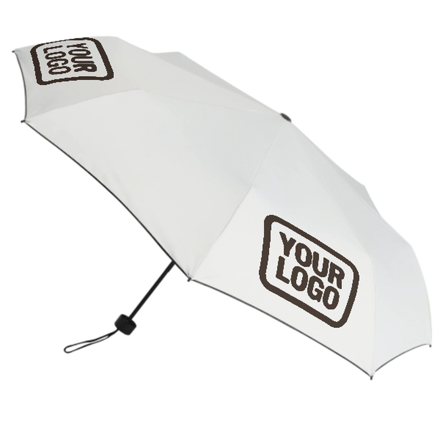 Maßgeschneidertes Weiß Braun Automatik-Regenschirm