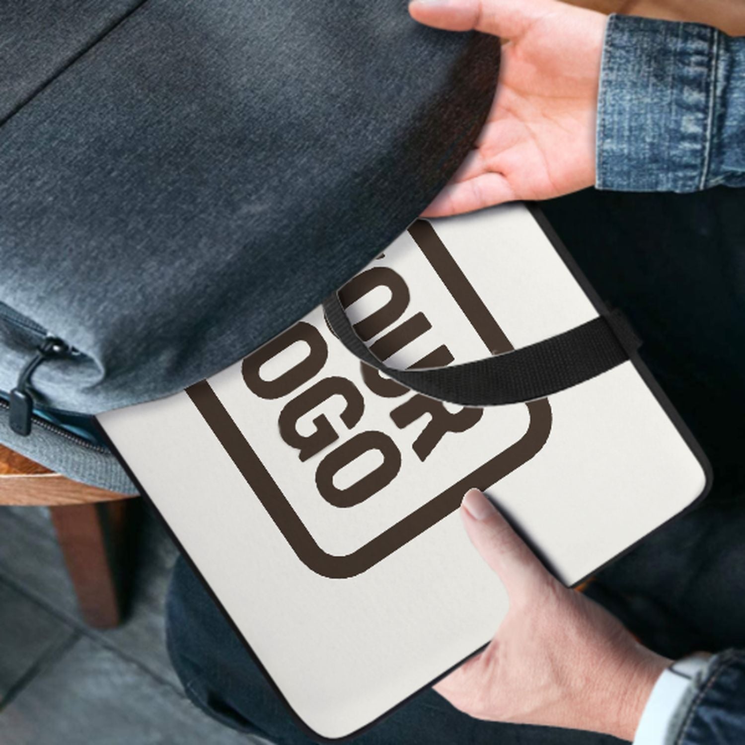 Maßgeschneidertes Weiß Brown Laptop Tasche
