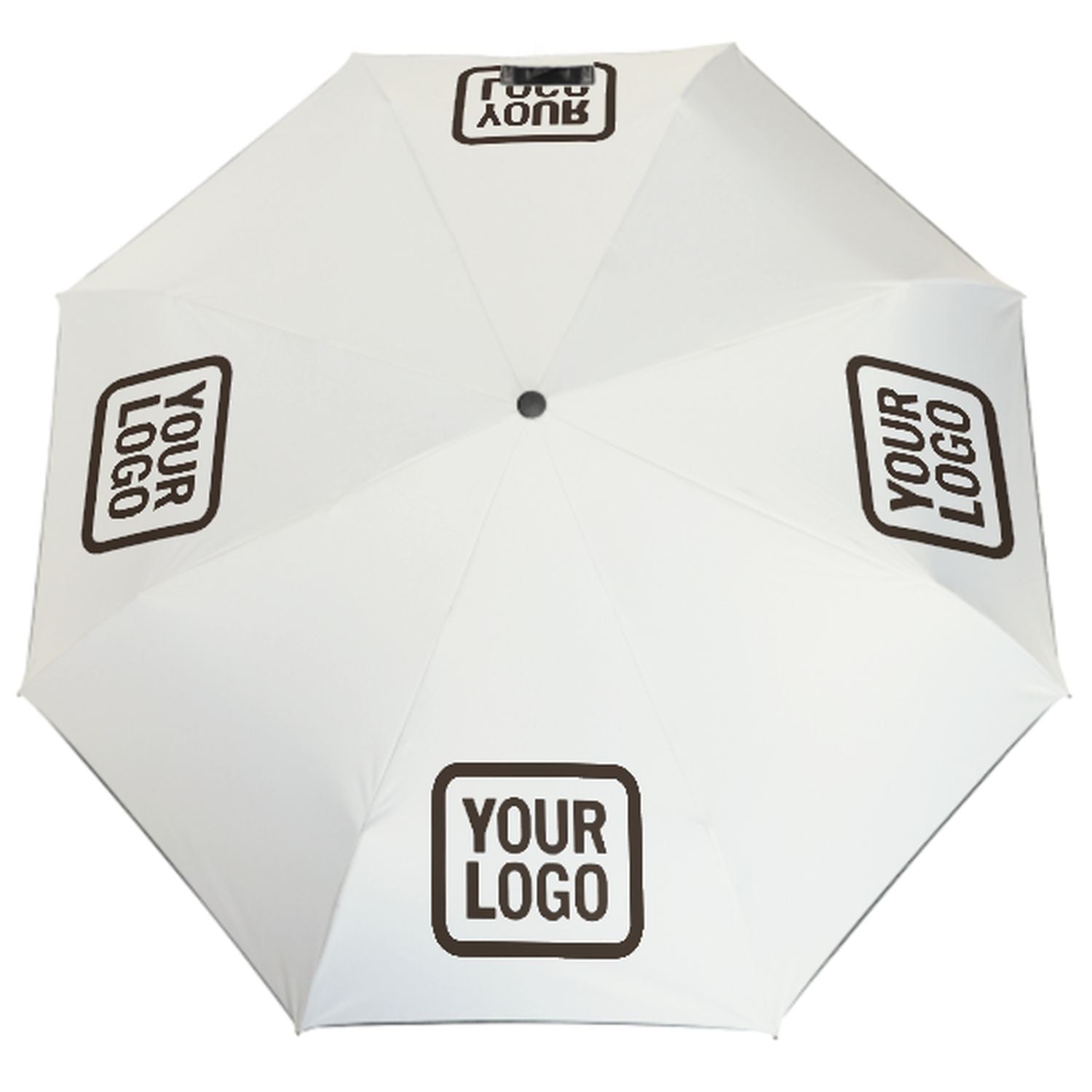 Maßgeschneidertes Weiß Braun Automatik-Regenschirm