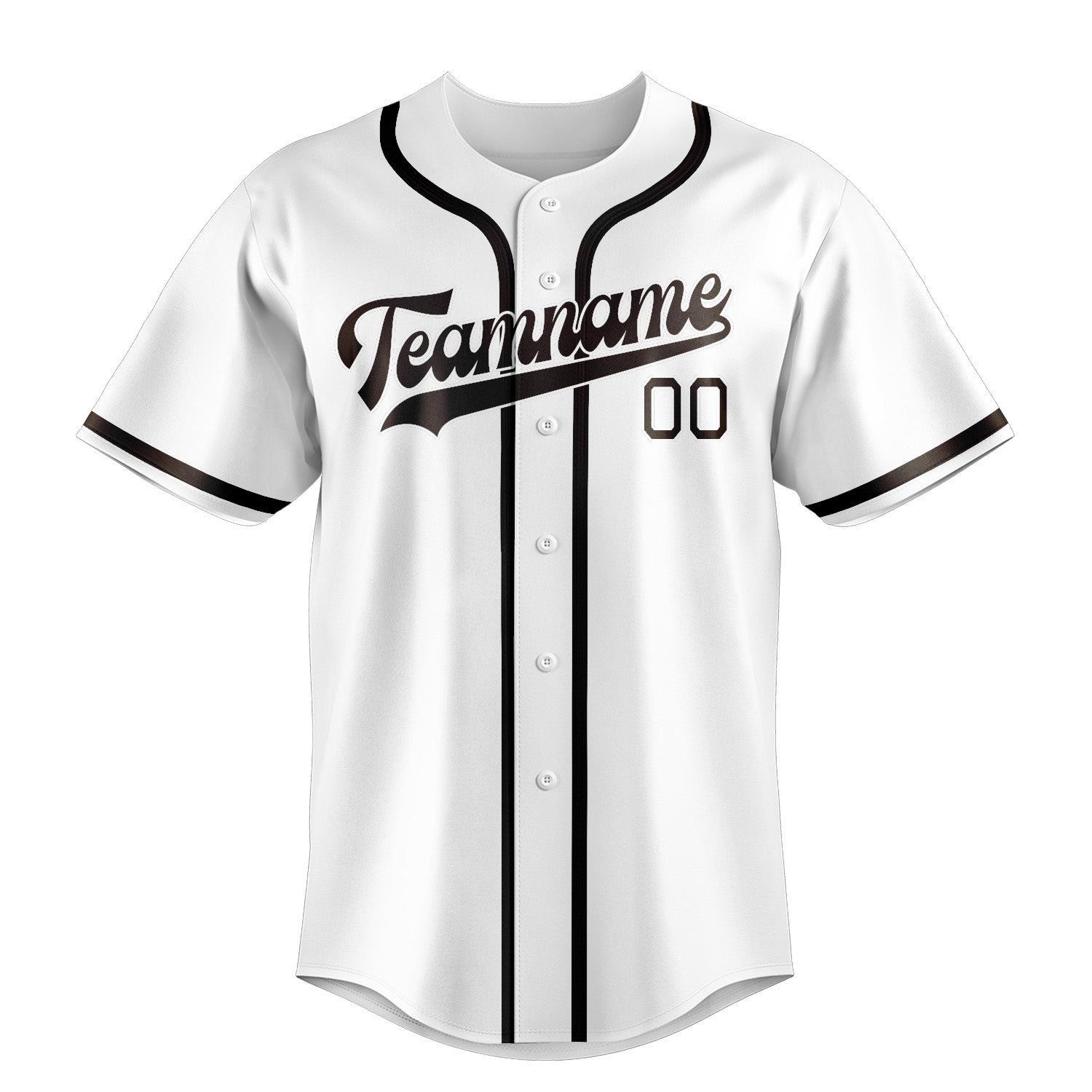 Maglia da baseball professionale bianca marrone personalizzata