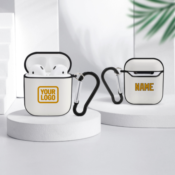 Maßgeschneidertes Weiß Gelb AirPods-Hülle