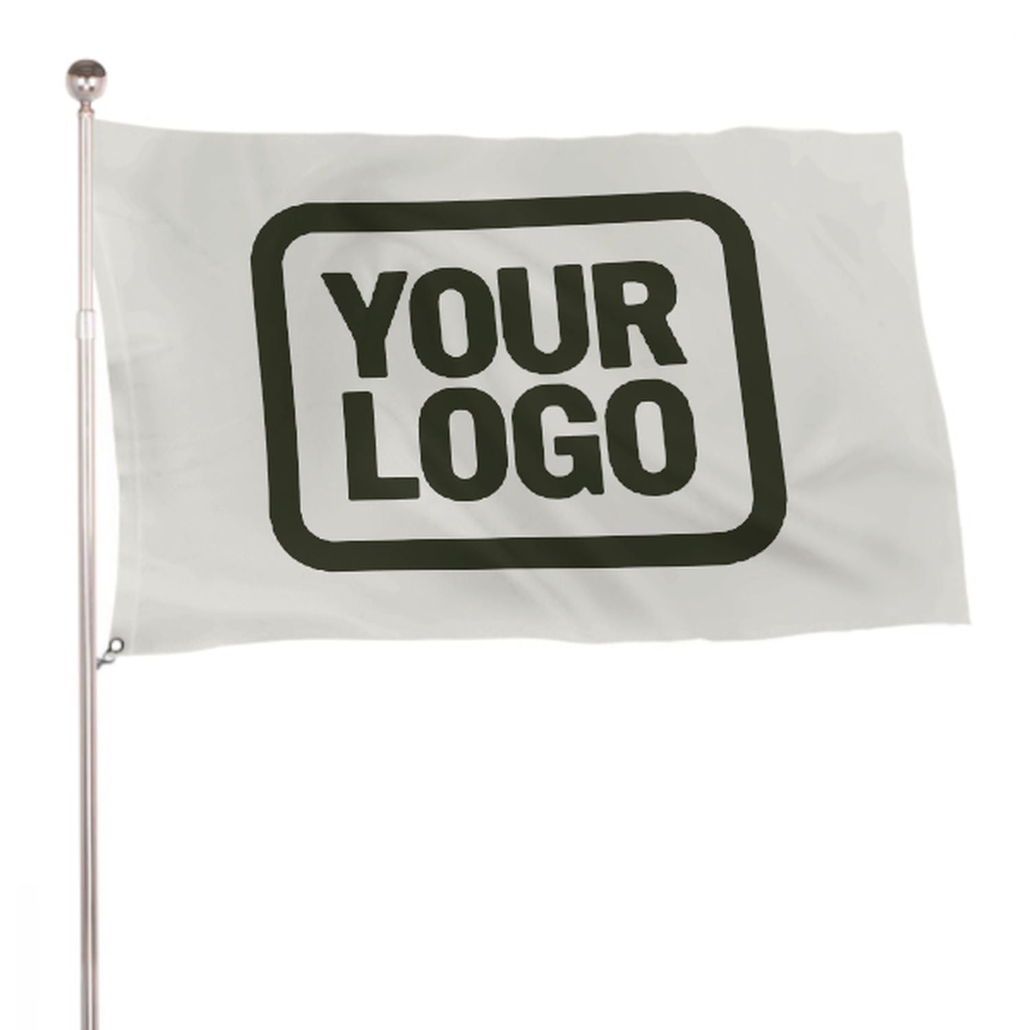 Maßgeschneidertes Weiß Dunkles Oliv Flagge
