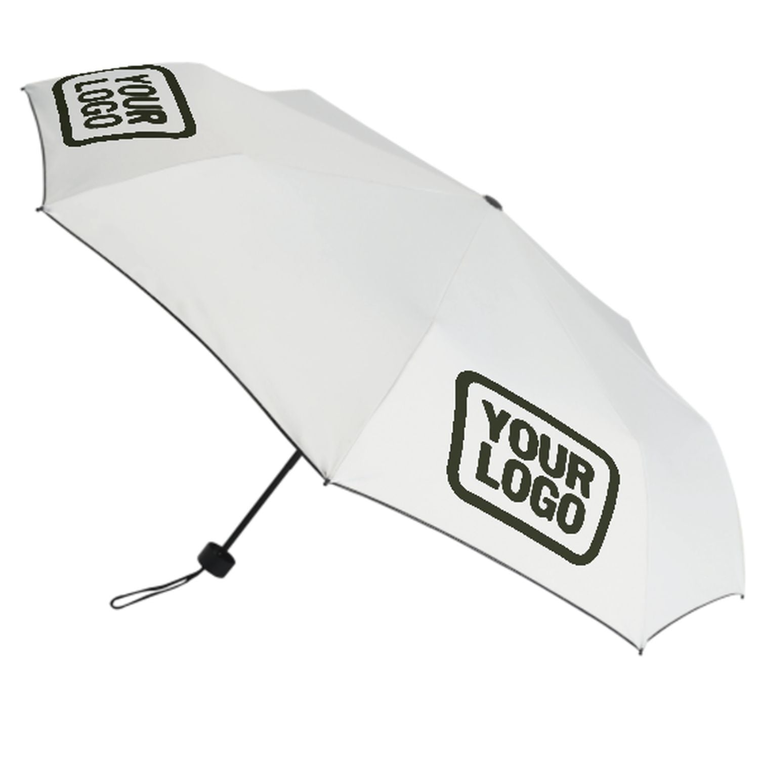 Maßgeschneidertes Weiß Dunkles Oliv Automatik-Regenschirm