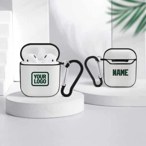 Maßgeschneidertes Weiß Moosgrün AirPods-Hülle