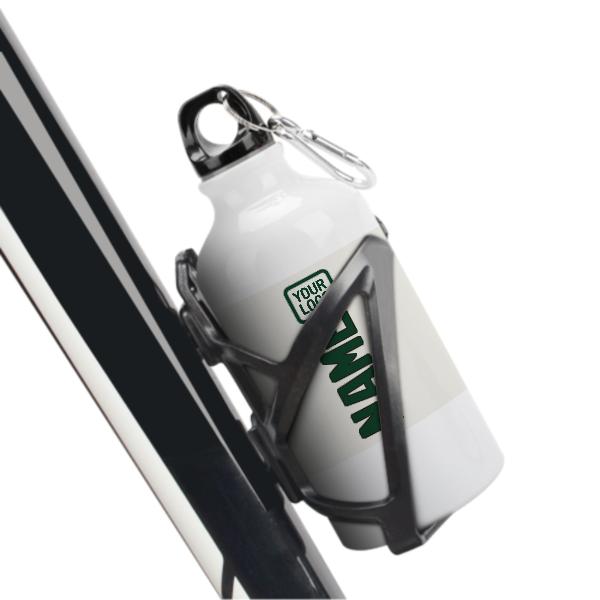 Maßgeschneidertes Weiß Moosgrün Sportflasche