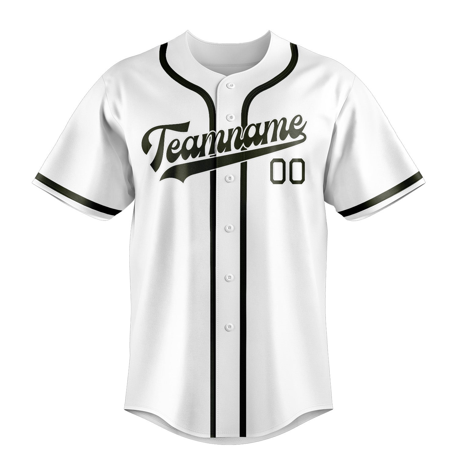 Maglia da baseball professionale personalizzata bianca oliva scuro