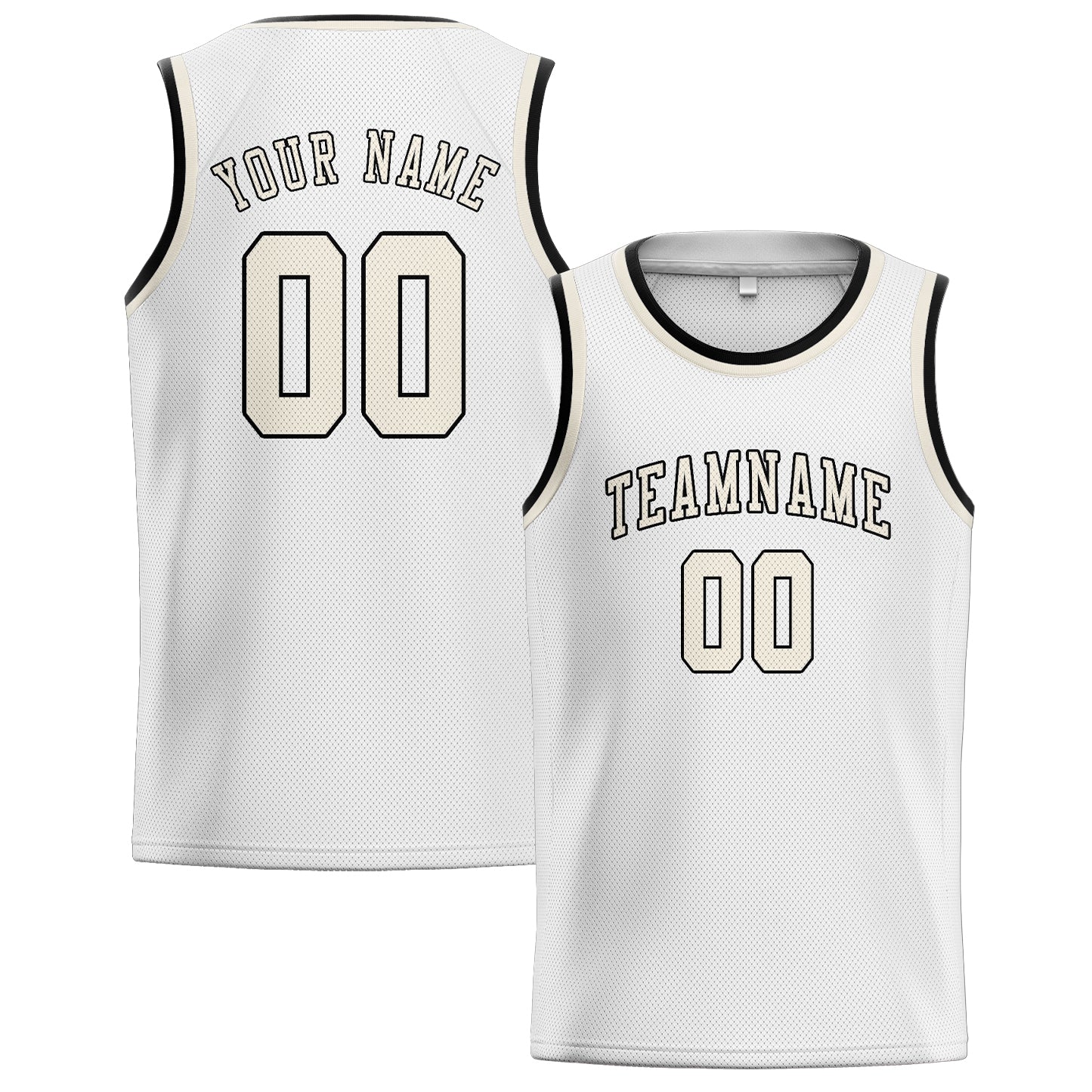 Benutzerdefiniertes Professionelles Weiß Beige Basketballtrikot