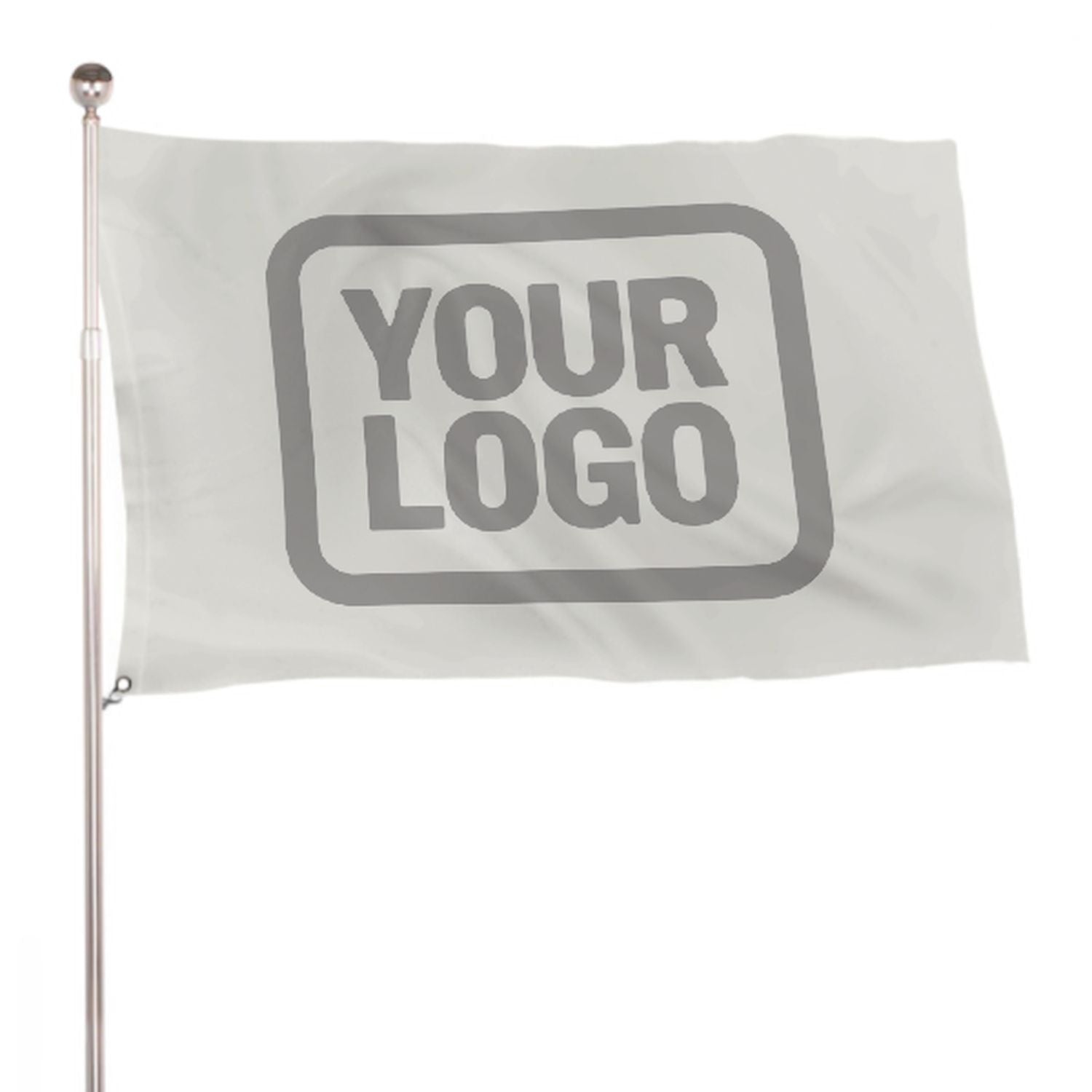 Maßgeschneidertes Weiß Grau Flagge