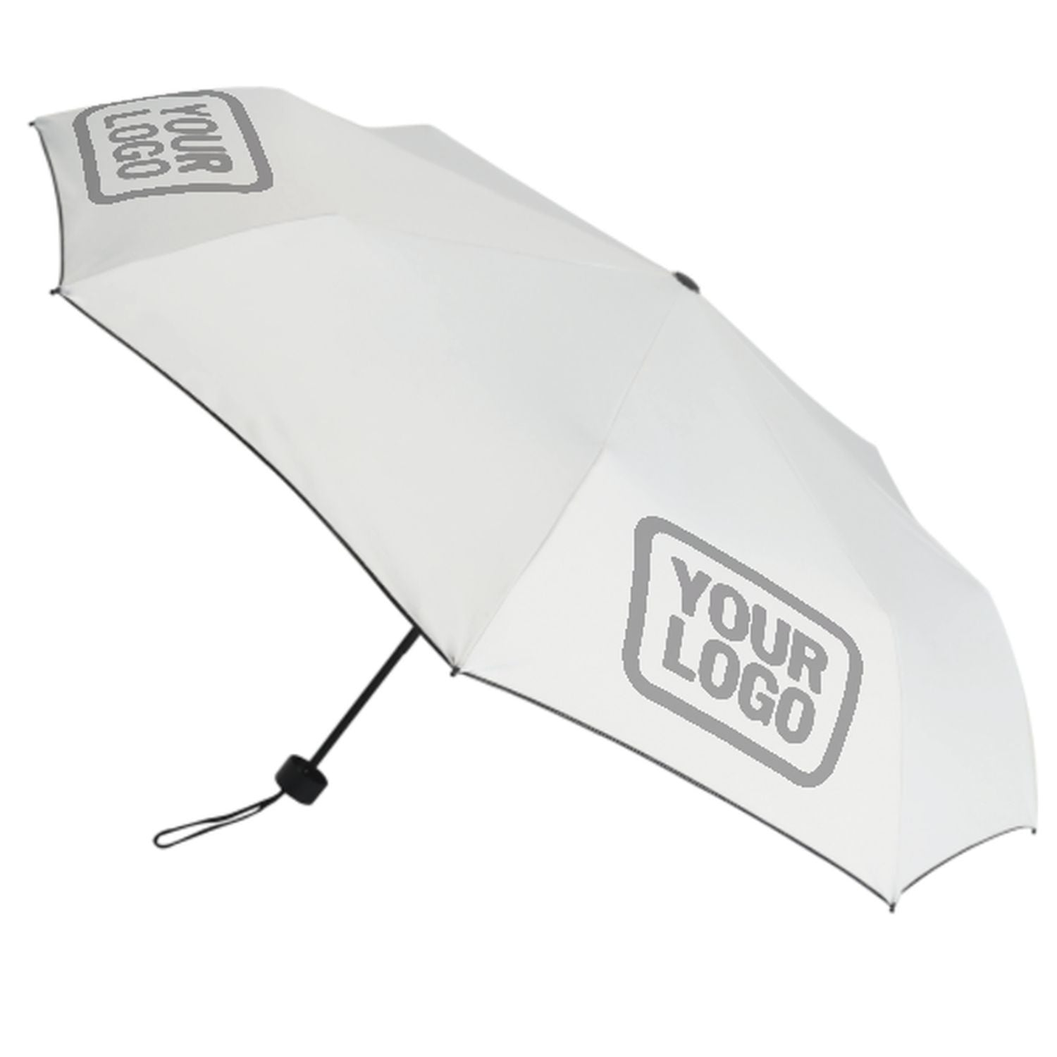 Maßgeschneidertes Weiß Grau Automatik-Regenschirm
