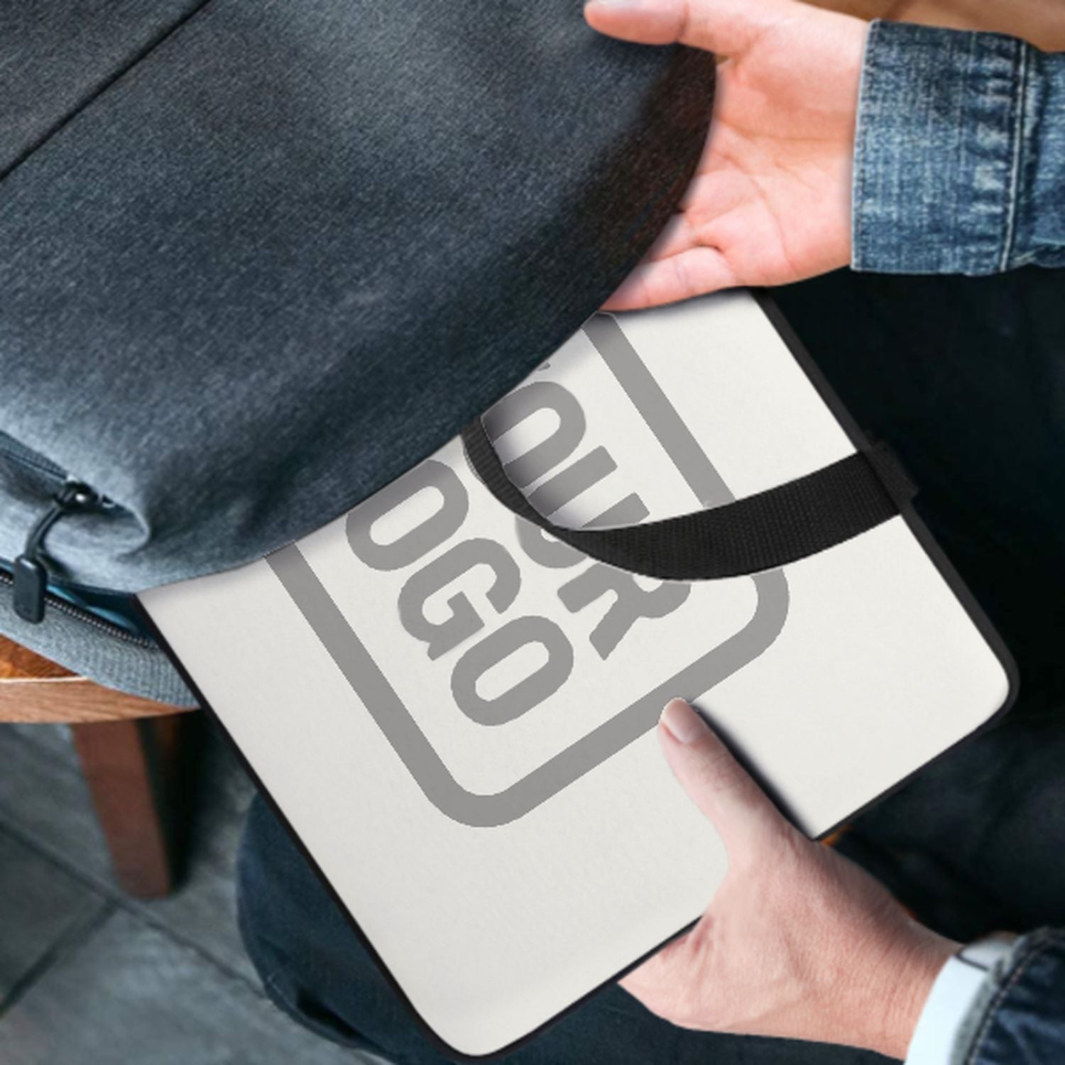 Maßgeschneidertes Weiß Gray Laptop Tasche
