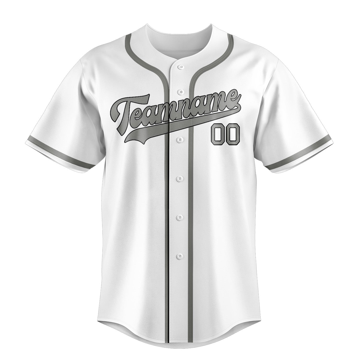 Maglia da baseball professionale bianca e grigia personalizzata