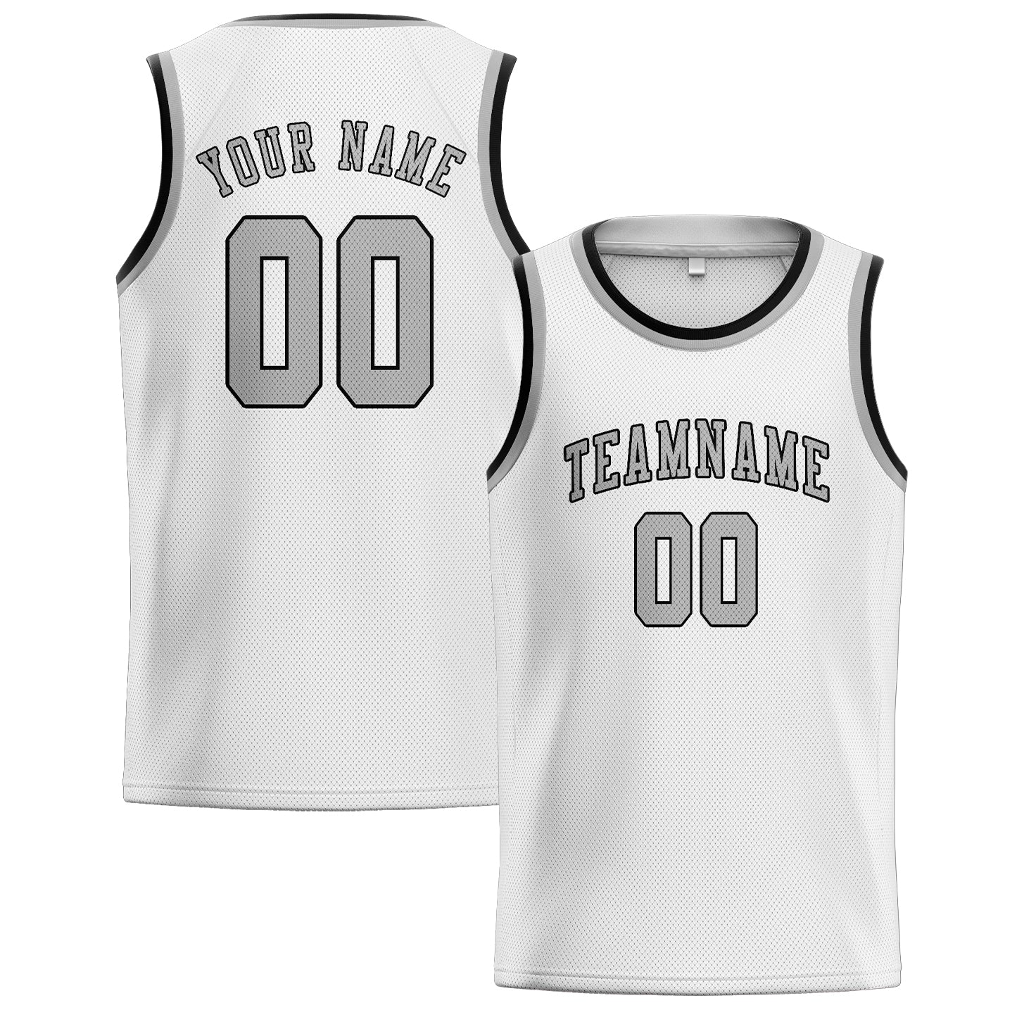 Benutzerdefiniertes Professionelles Weiß Grau Basketballtrikot