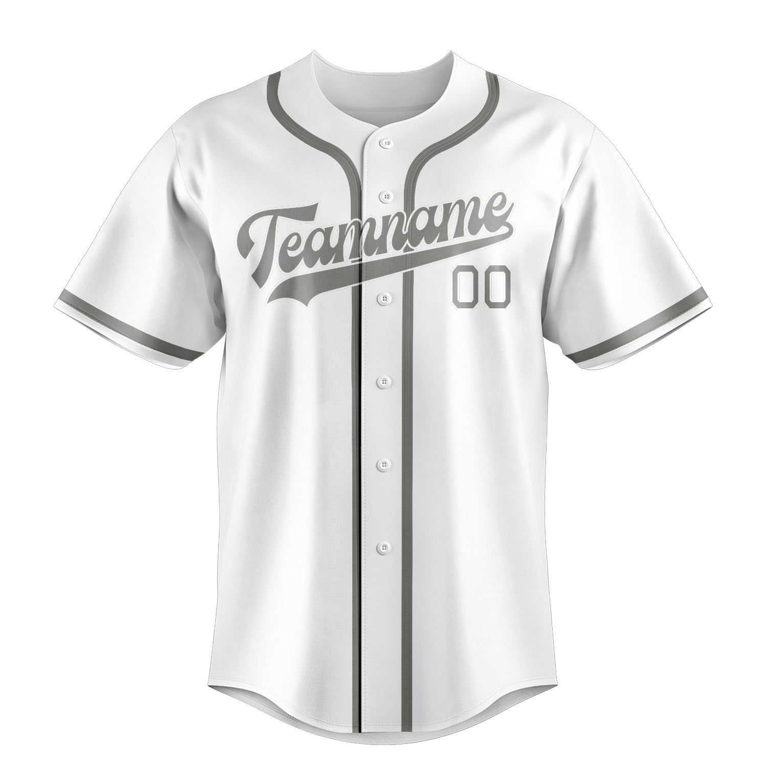 Maglia da baseball professionale bianca e grigia personalizzata