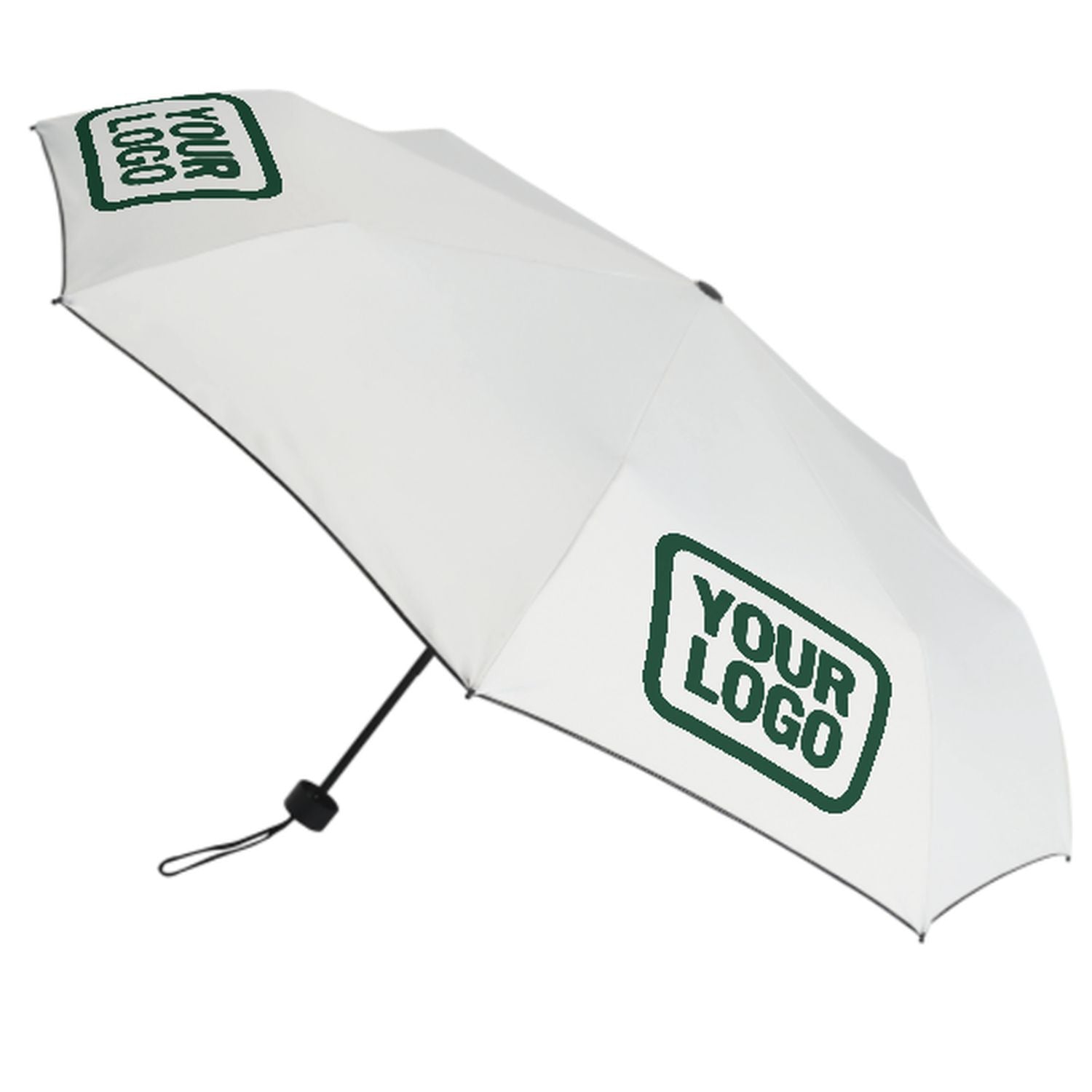 Maßgeschneidertes Weiß Moosgrün Automatik-Regenschirm