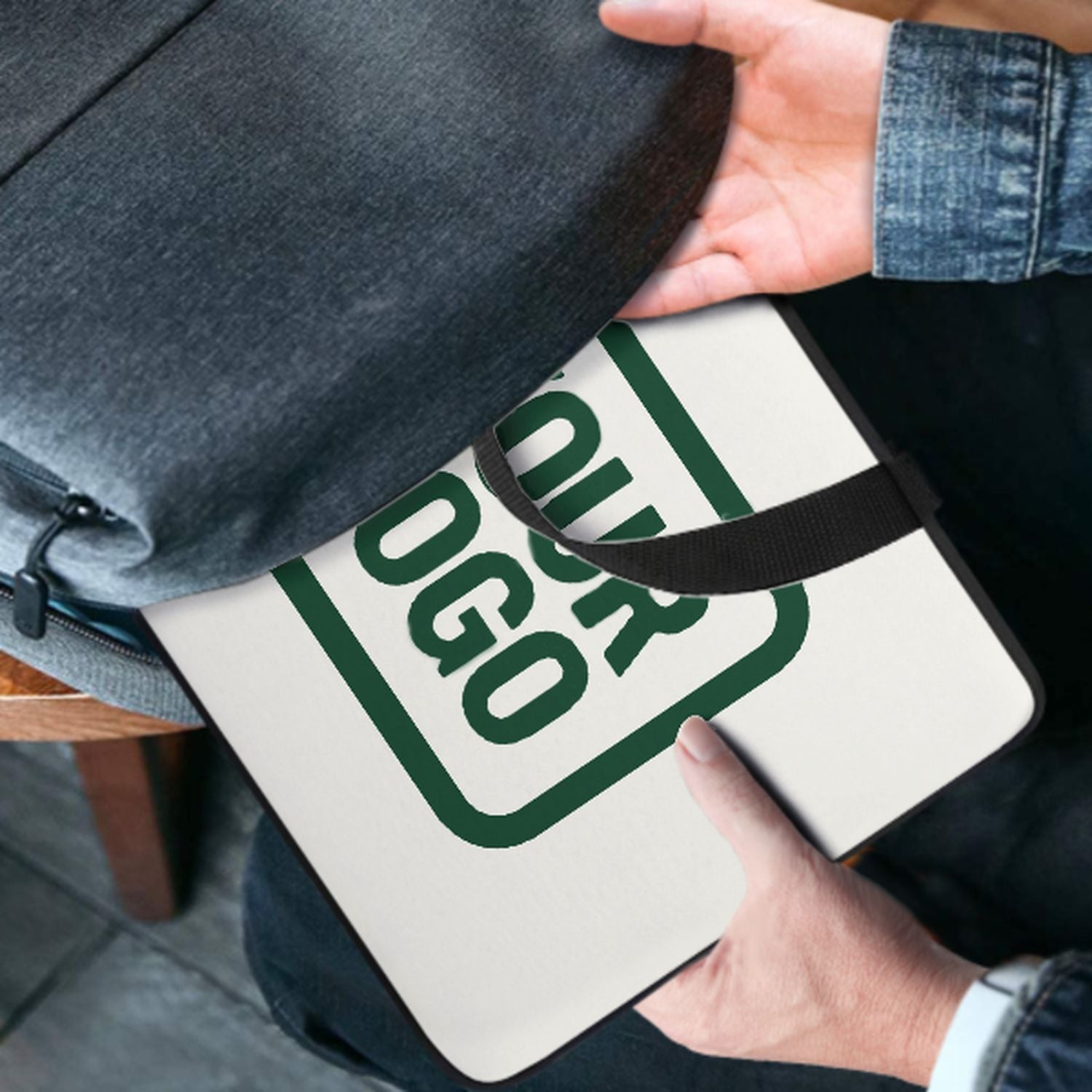Maßgeschneidertes Weiß Green Laptop Tasche