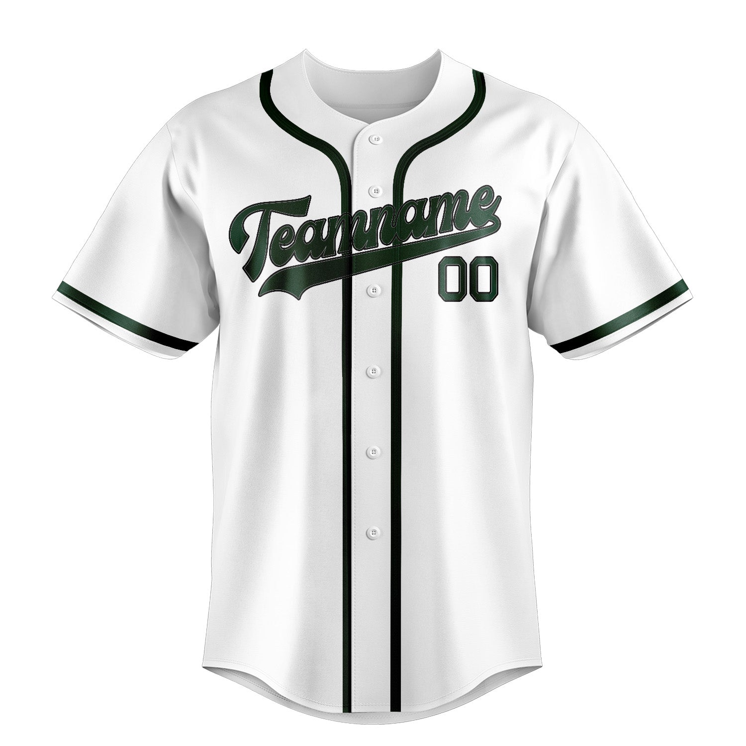 Maglia da baseball personalizzata professionale verde muschio bianco