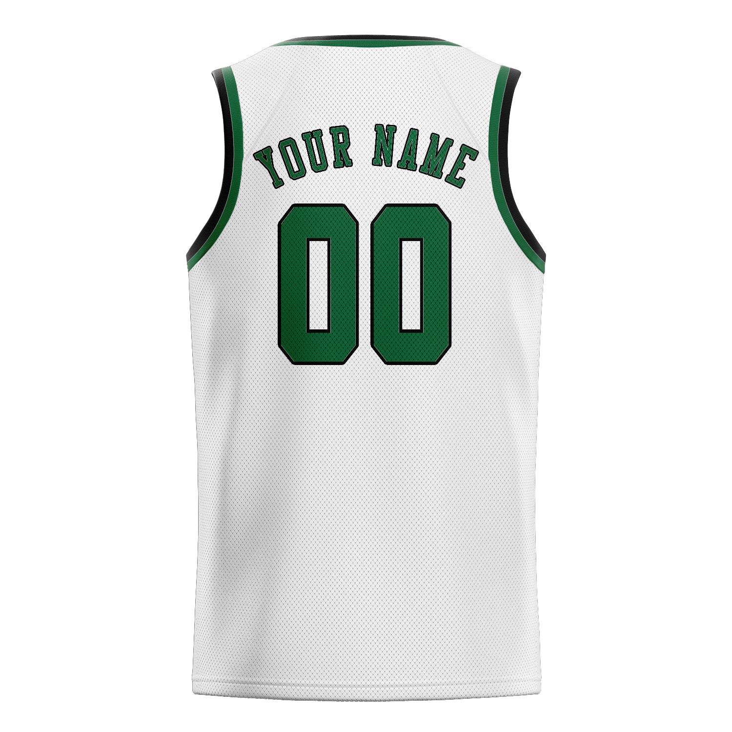 Benutzerdefiniertes Professionelles Weiß Moosgrün Basketballtrikot