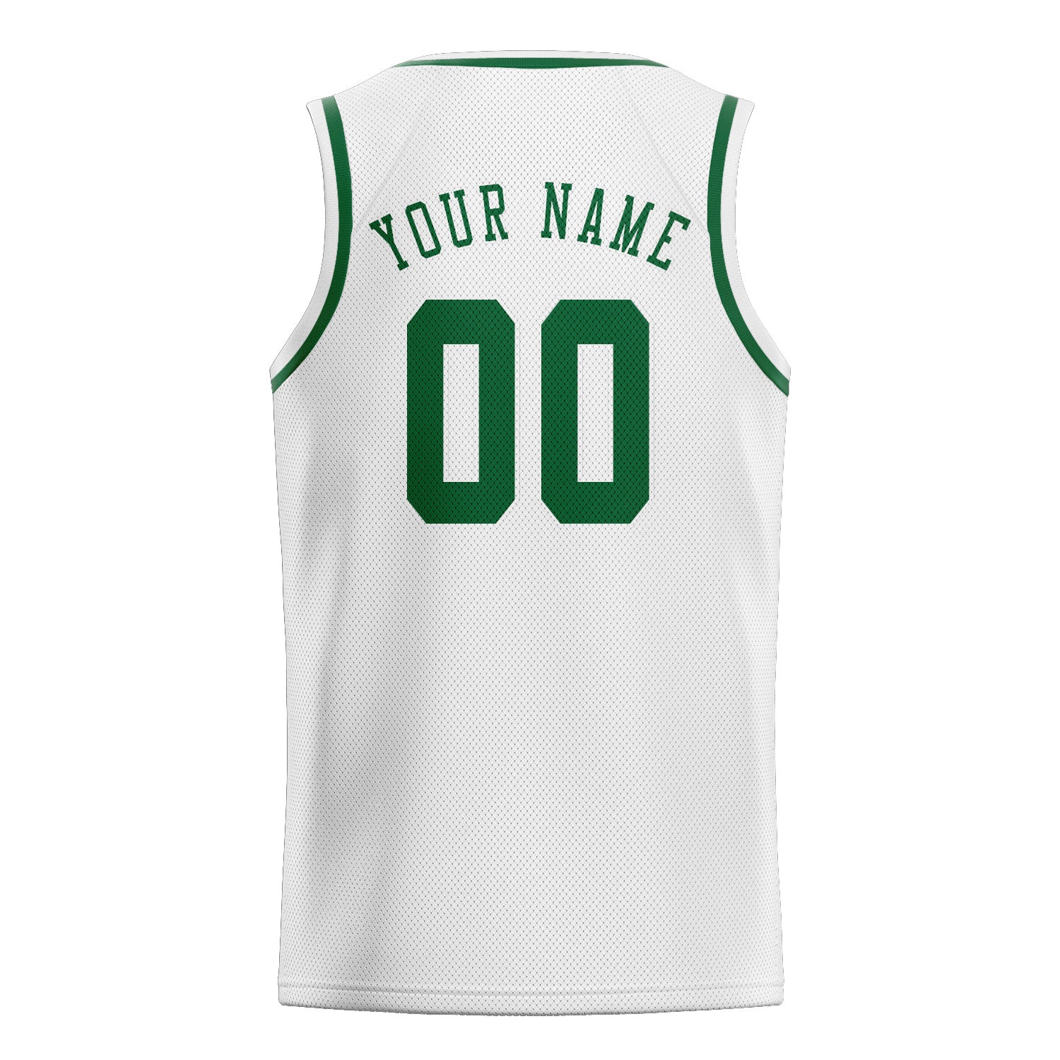 Benutzerdefiniertes Professionelles Weiß Moosgrün Basketballtrikot