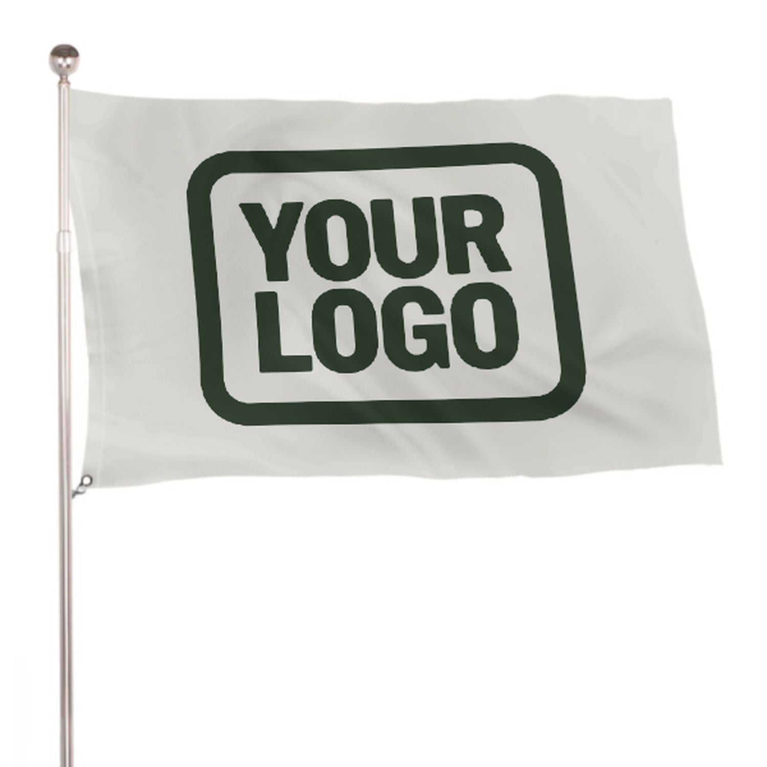 Maßgeschneidertes Weiß Tannengrün Flagge