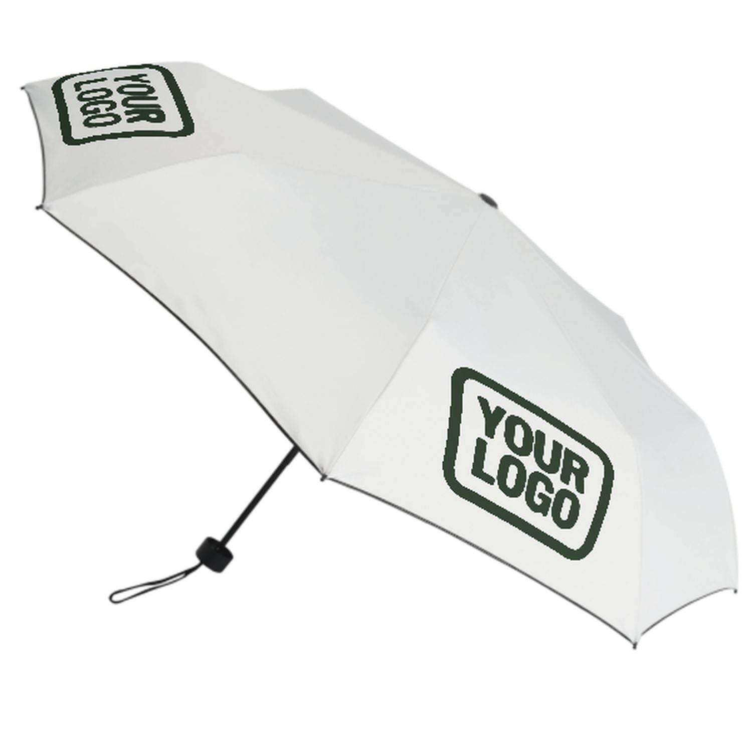 Maßgeschneidertes Weiß Tannengrün Automatik-Regenschirm