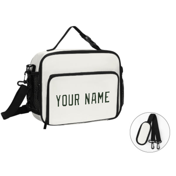 Maßgeschneidertes Weiß Dark Green Lunch-Tasche