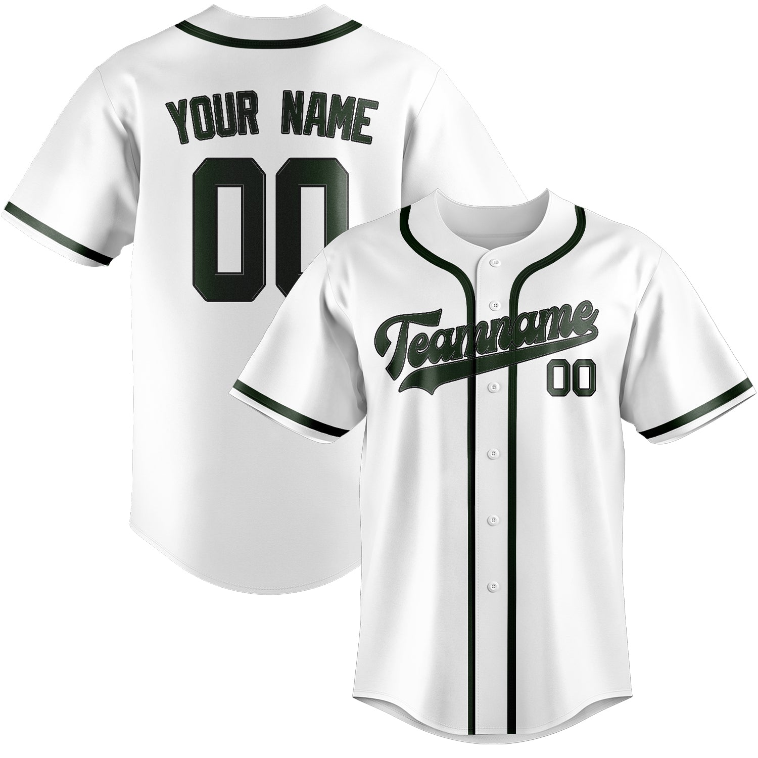 Maglia da baseball professionale personalizzata White Pine Green