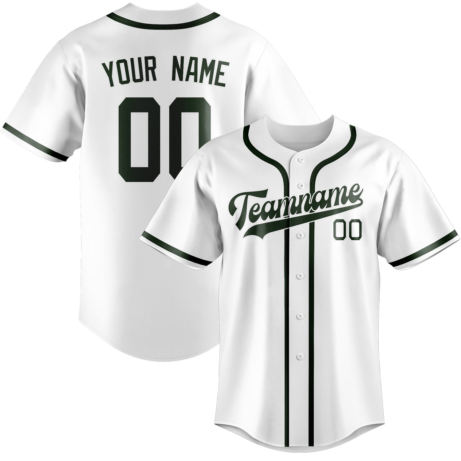 Maglia da baseball professionale personalizzata White Pine Green