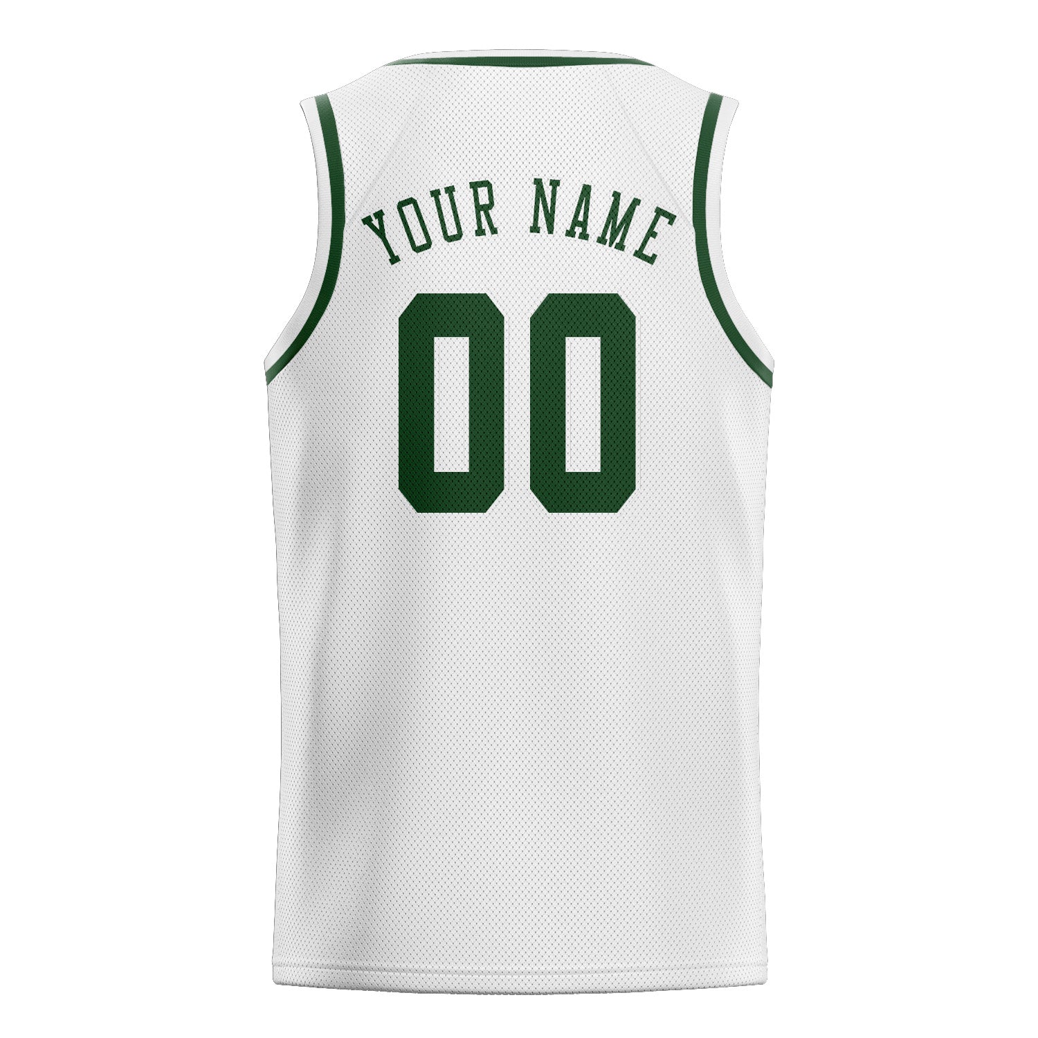 Benutzerdefiniertes Professionelles Weiß Tannengrün Basketballtrikot