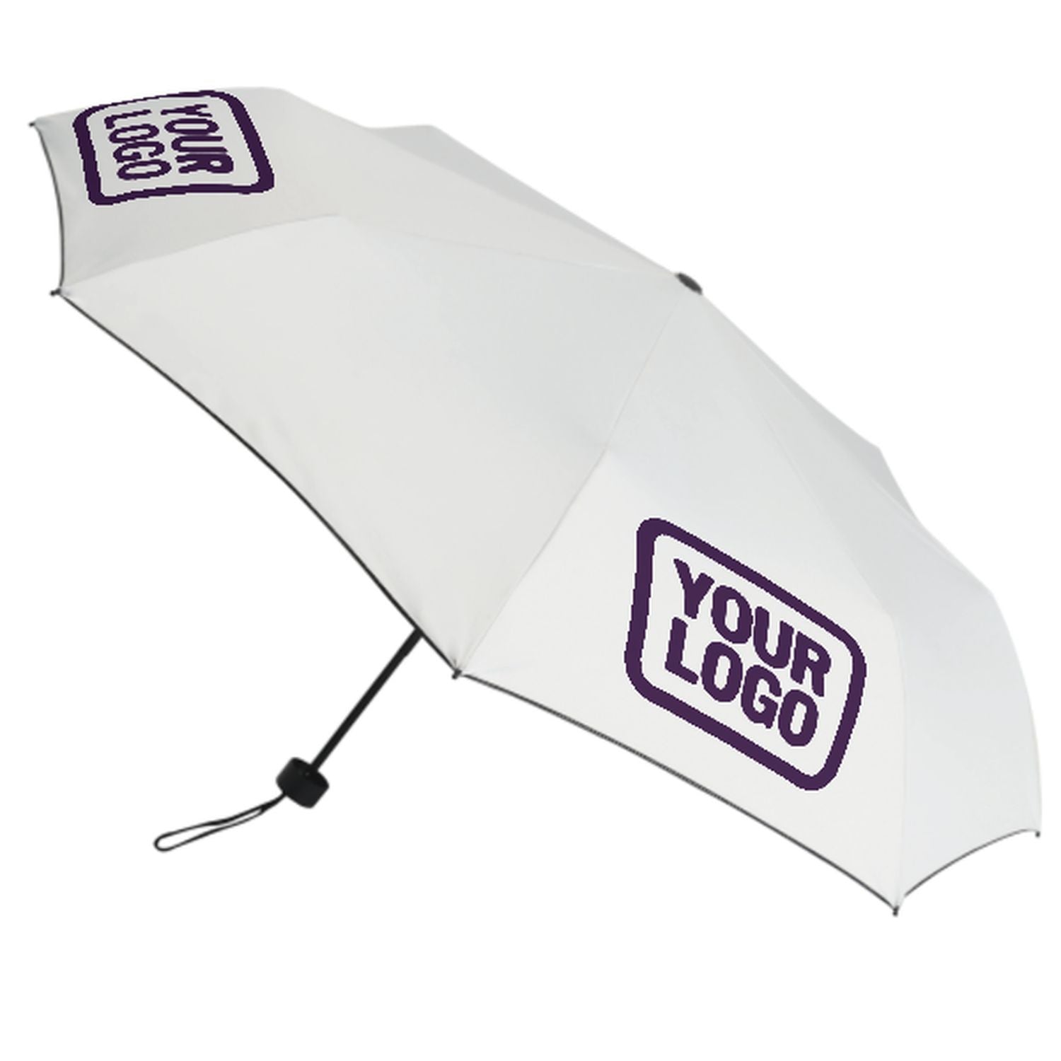 Maßgeschneidertes Weiß Lila Automatik-Regenschirm