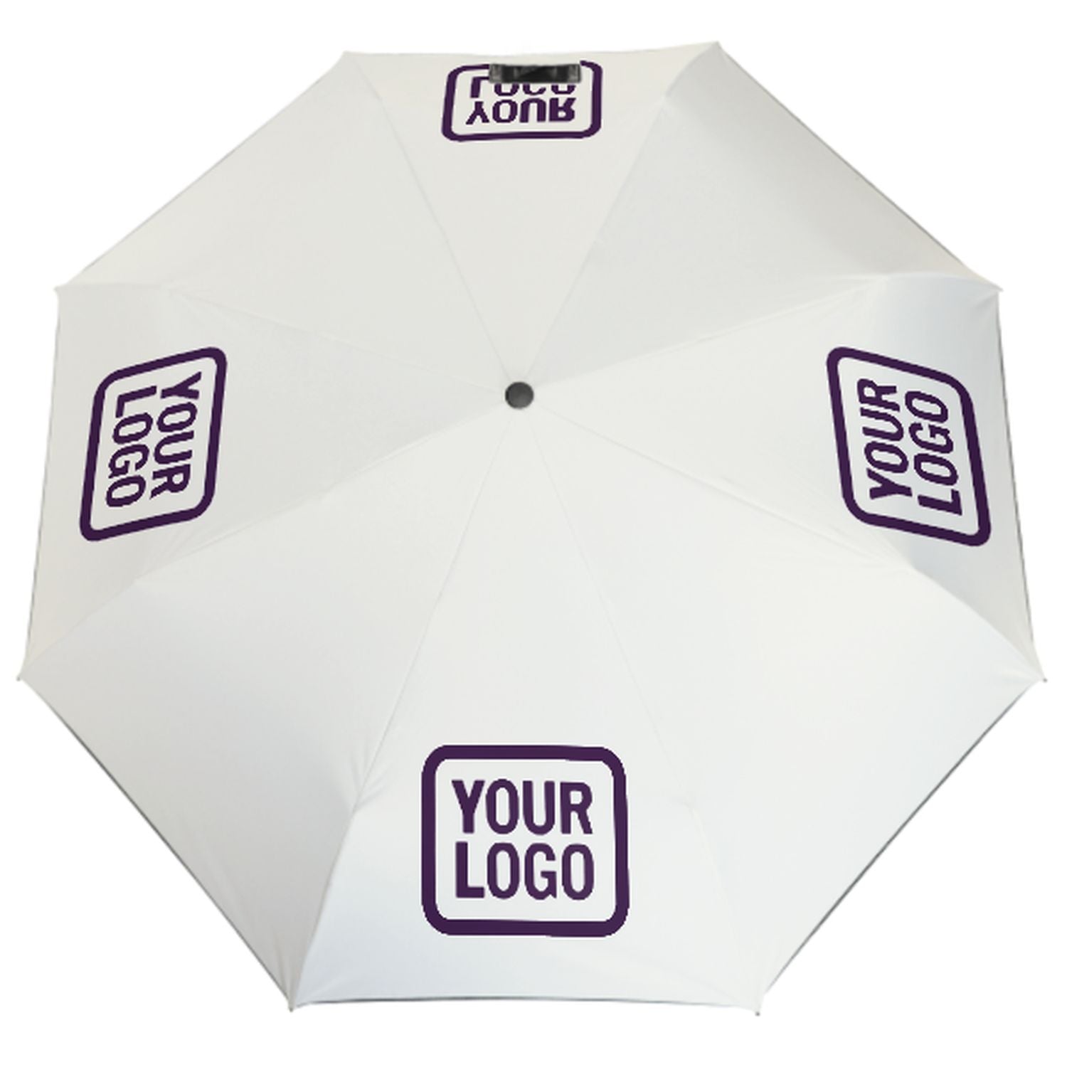 Maßgeschneidertes Weiß Lila Automatik-Regenschirm