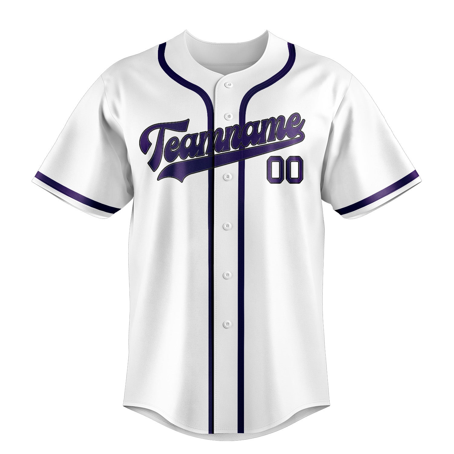 Maglia da baseball professionale personalizzata bianca e viola