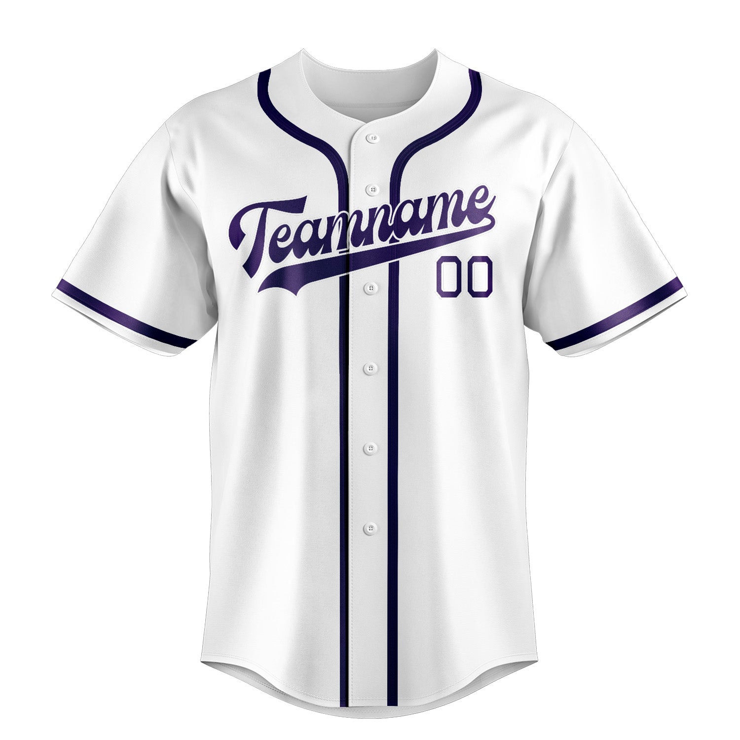 Maglia da baseball professionale personalizzata bianca e viola