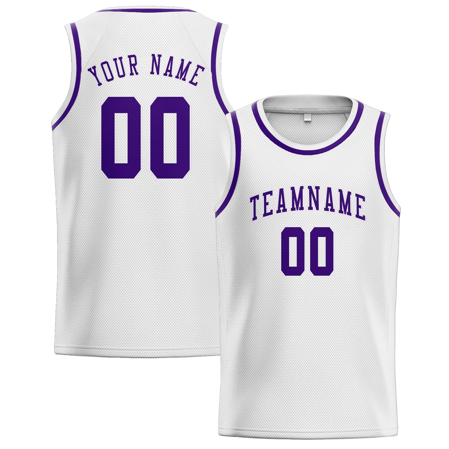 Benutzerdefiniertes Professionelles Weiß Lila Basketballtrikot