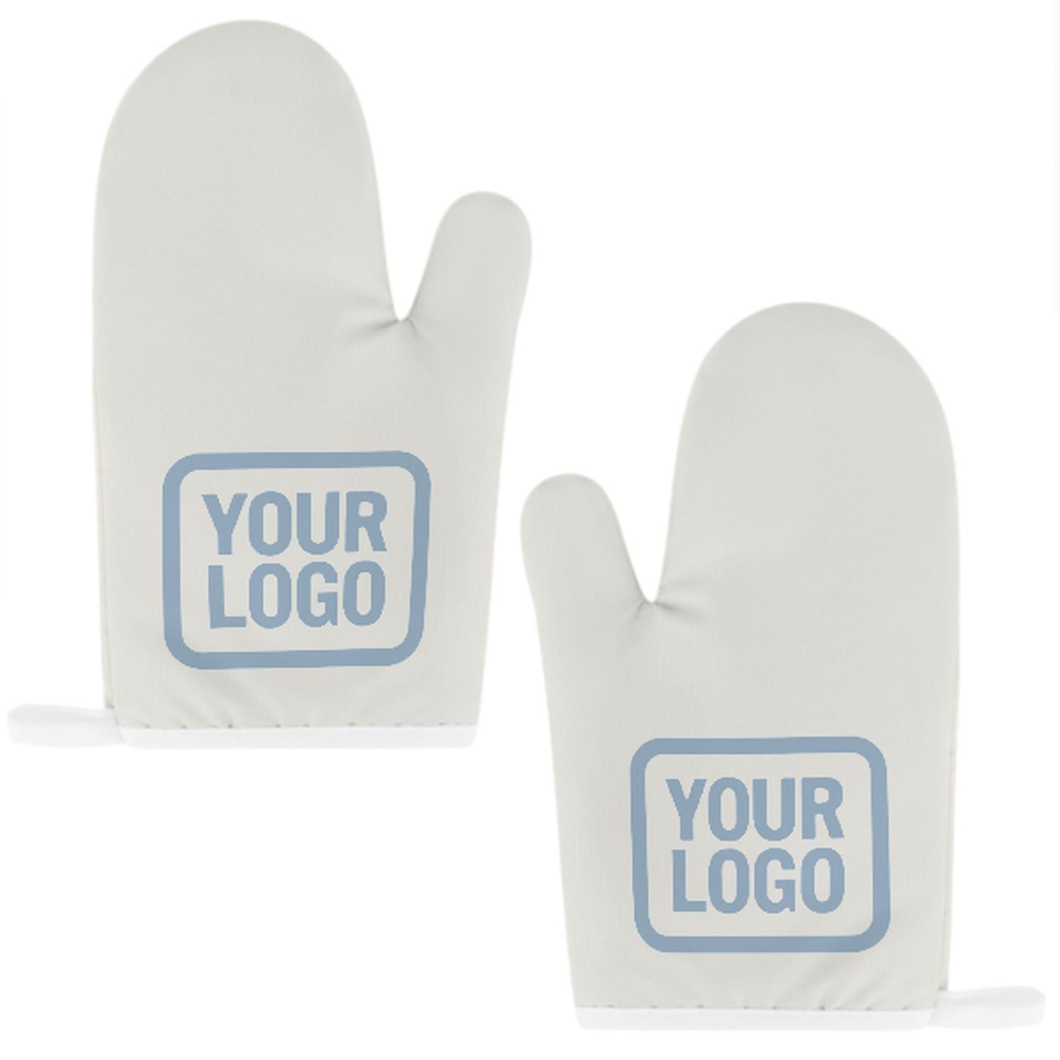 Maßgeschneidertes Weiß  Hellblau Topfhandschuh Set – 2-teilig