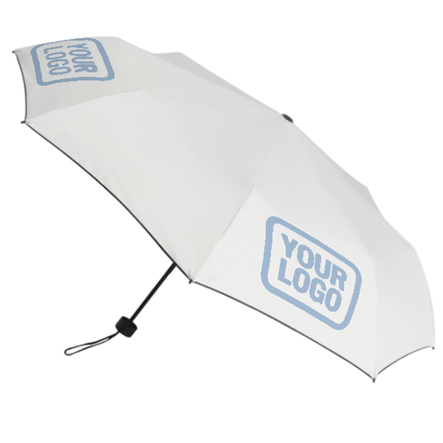 Maßgeschneidertes Weiß Hellblau Automatik-Regenschirm
