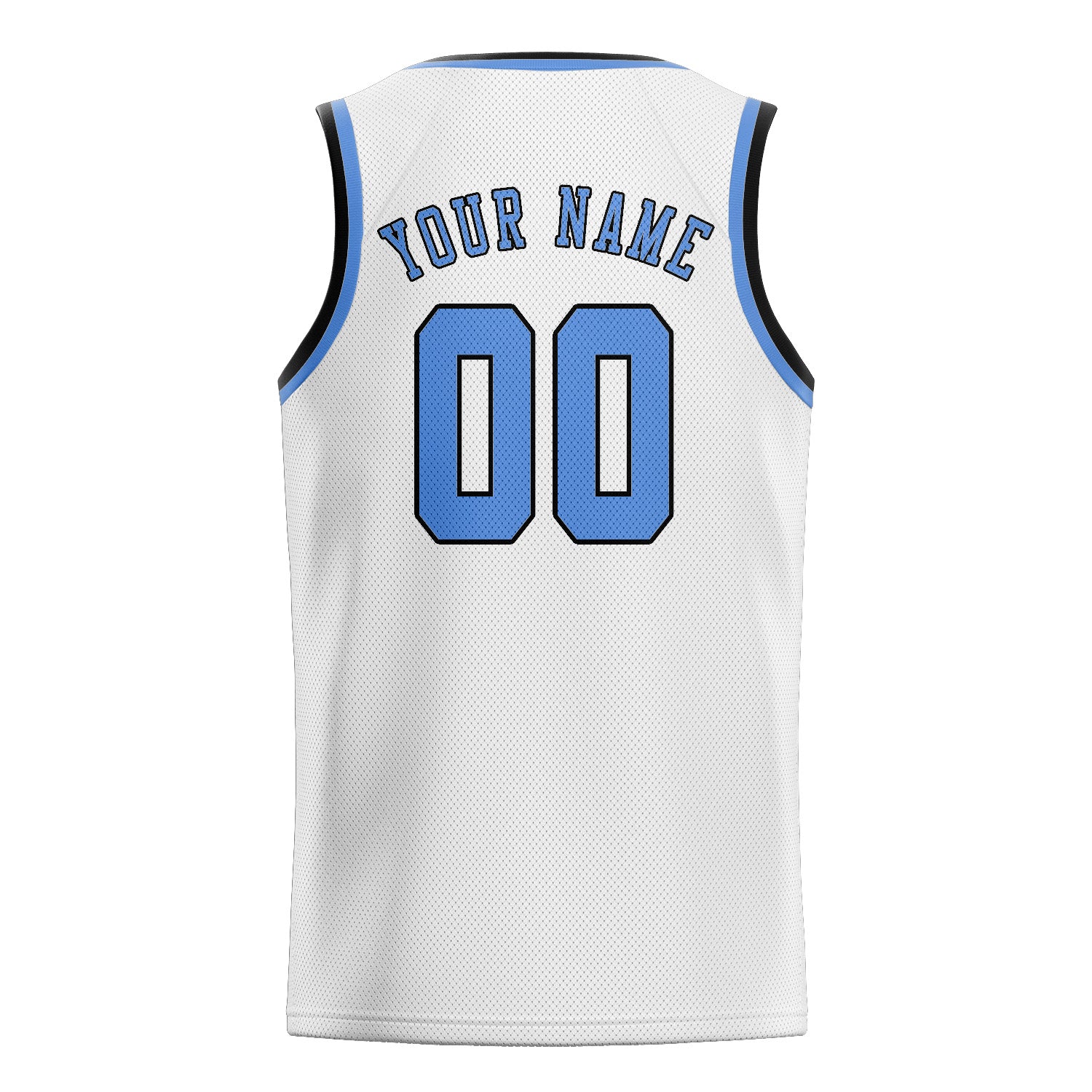 Benutzerdefiniertes Professionelles Weiß Hellblau Basketballtrikot