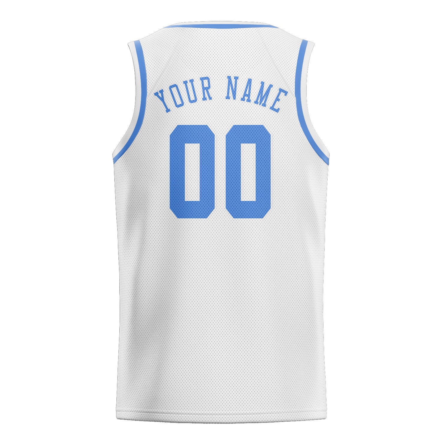 Benutzerdefiniertes Professionelles Weiß Hellblau Basketballtrikot