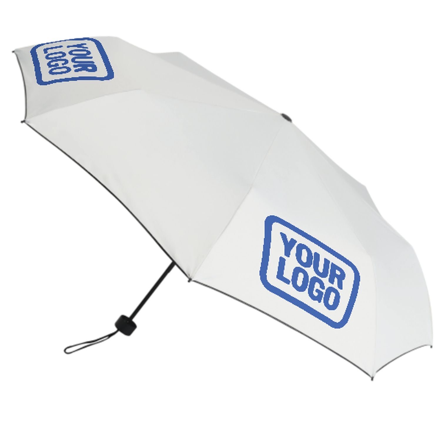 Maßgeschneidertes Weiß Himmelblau Automatik-Regenschirm