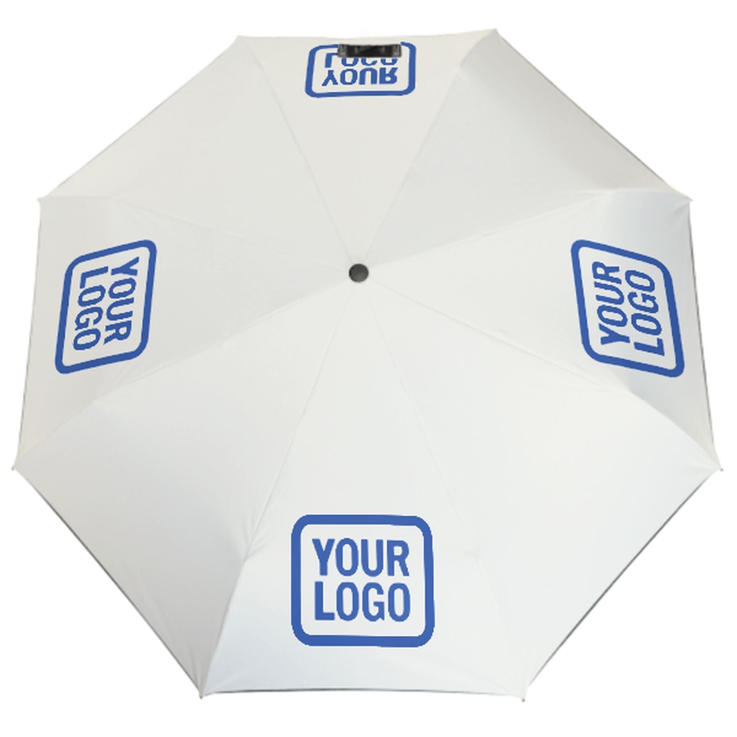 Maßgeschneidertes Weiß Himmelblau Automatik-Regenschirm