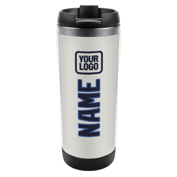 Maßgeschneidertes Weiß Stahlblau Edelstahlbecher