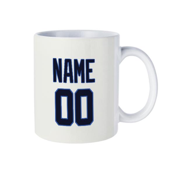 Maßgeschneidertes Weiß Stahlblau Becher