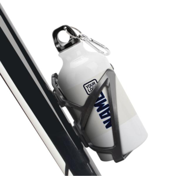 Maßgeschneidertes Weiß Stahlblau Sportflasche