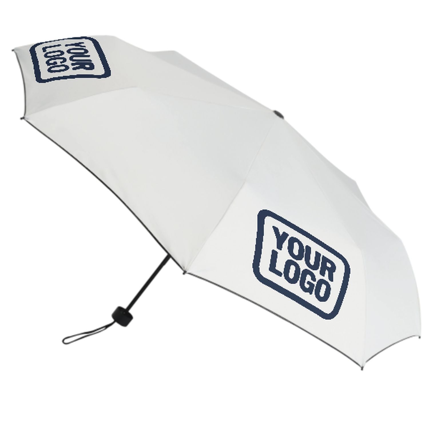 Maßgeschneidertes Weiß Marineblau Automatik-Regenschirm