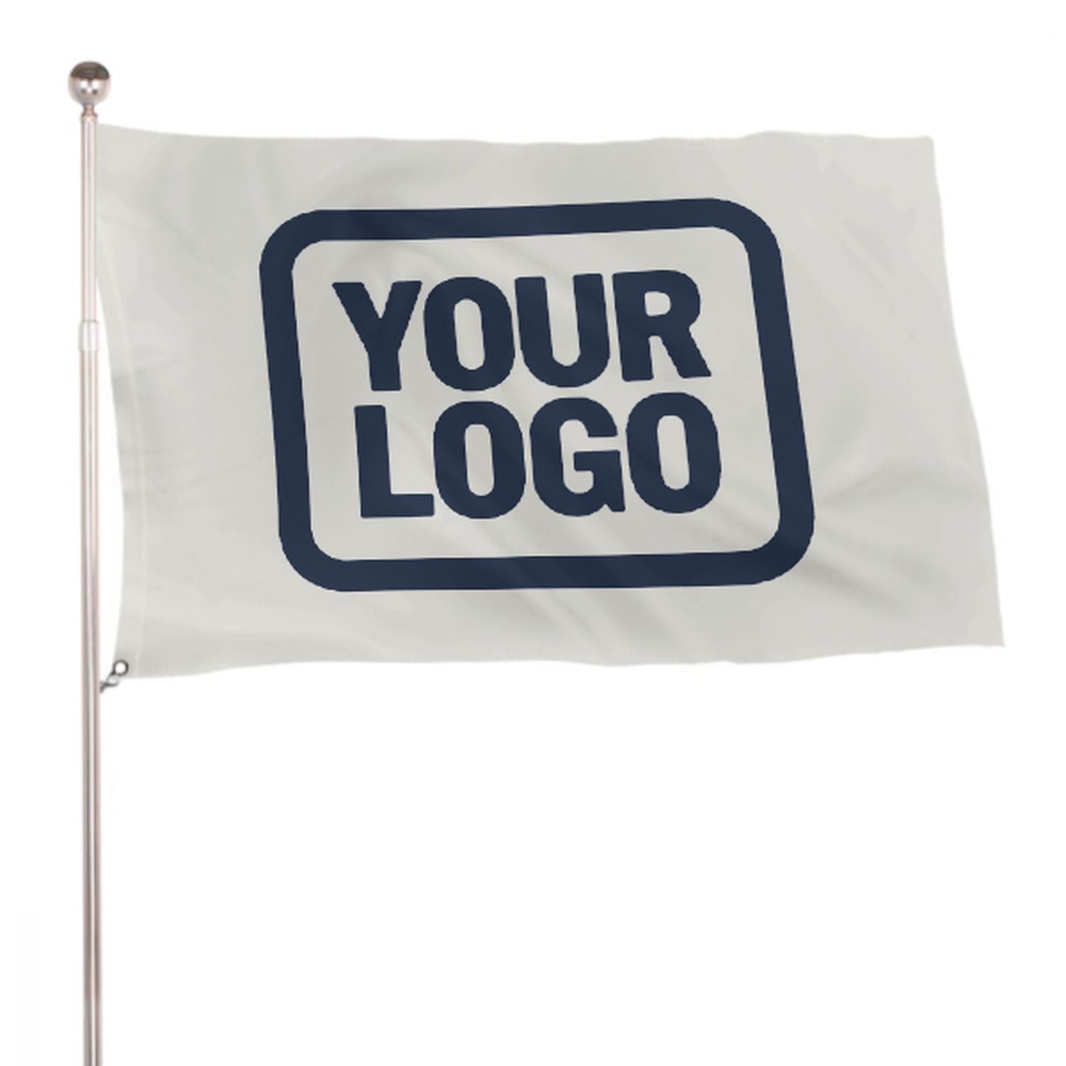 Maßgeschneidertes Weiß Marineblau Flagge