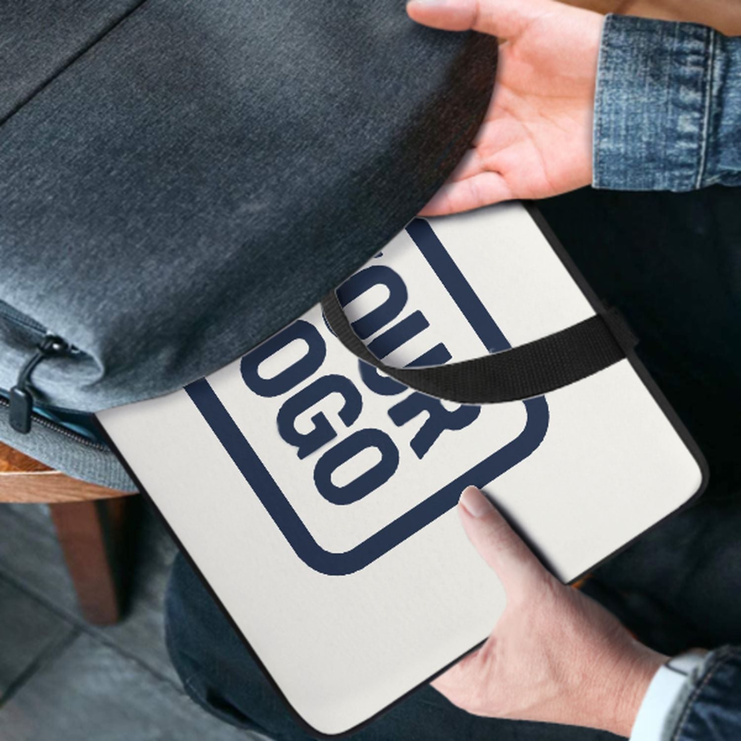 Maßgeschneidertes Weiß Blue Laptop Tasche