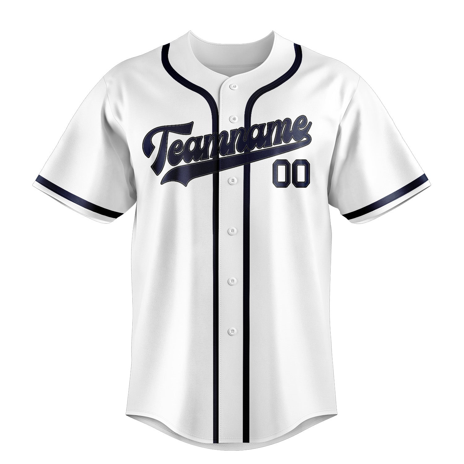 Maglia da baseball professionale personalizzata bianca blu navy