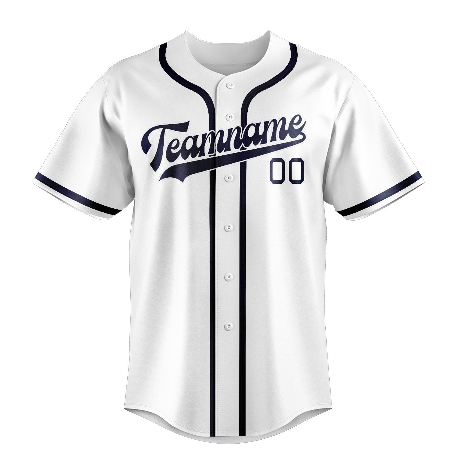 Maglia da baseball professionale personalizzata bianca blu navy