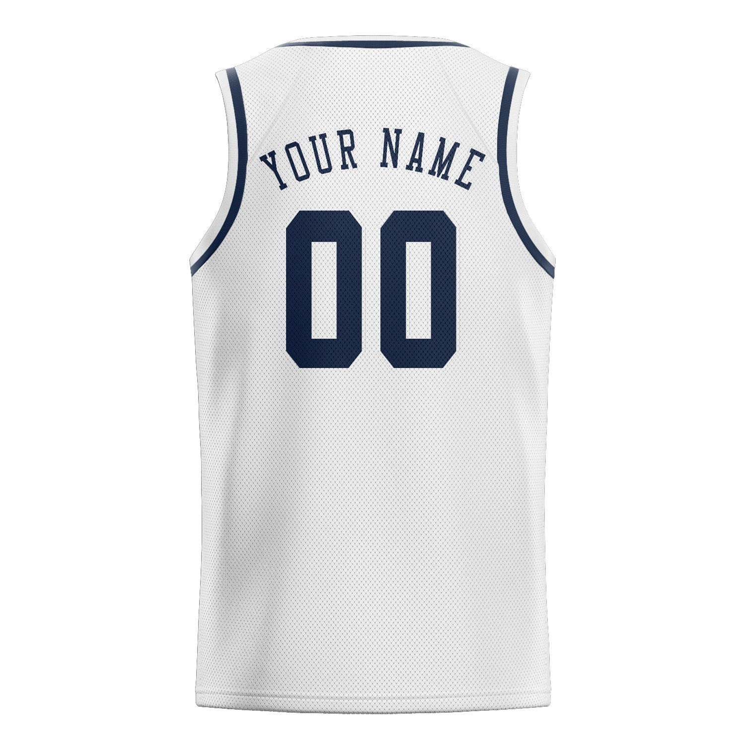 Benutzerdefiniertes Professionelles Weiß Marineblau Basketballtrikot